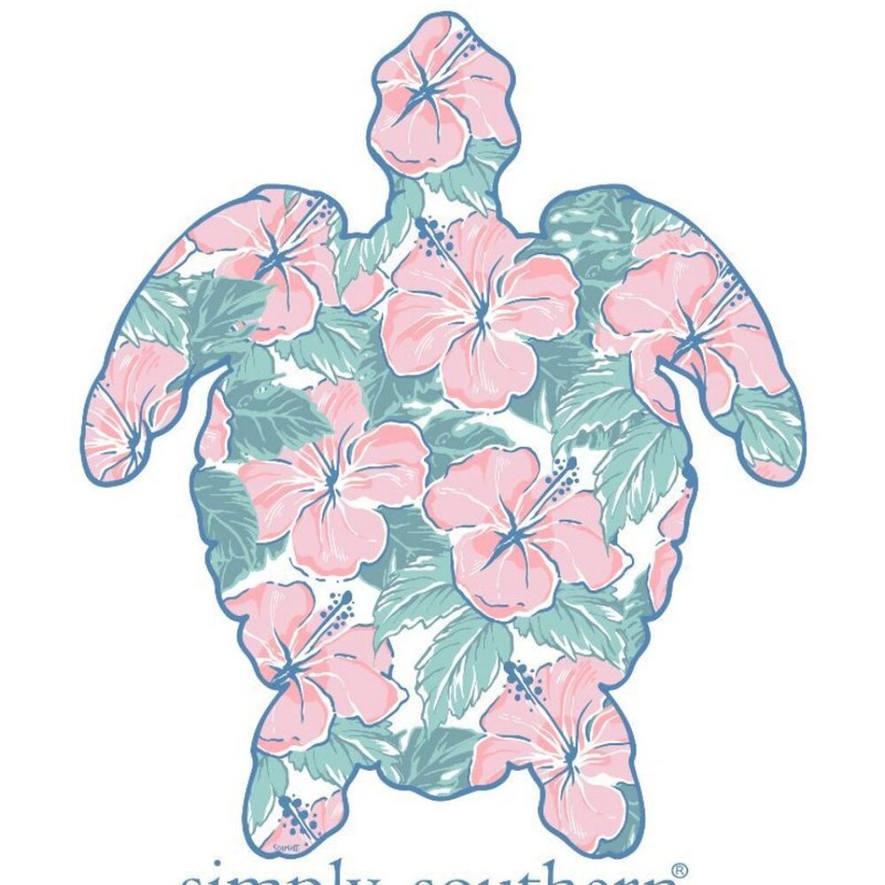 Hibiscus Turtle Tracker Tee by Simply Southern NWT Rare! XL LAST 1 - Picture 3 of 3
